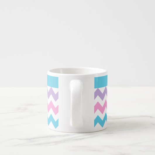 Eigen Mok Espresso, Turquoise, Roze, Chevrons (Achterkant)