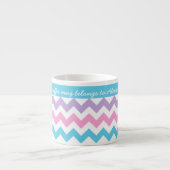 Eigen Mok Espresso, Turquoise, Roze, Chevrons (Voorkant)