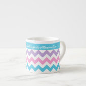 Eigen Mok Espresso, Turquoise, Roze, Chevrons (Voorkant rechts)