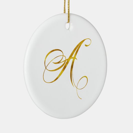 Eigen monogram A Faux Gold Foil Monogrammen Initia Keramisch Ornament (Rechts)