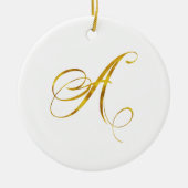 Eigen monogram A Faux Gold Foil Monogrammen Initia Keramisch Ornament (Voorkant)