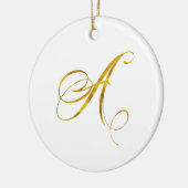 Eigen monogram A Faux Gold Foil Monogrammen Initia Keramisch Ornament (Links)