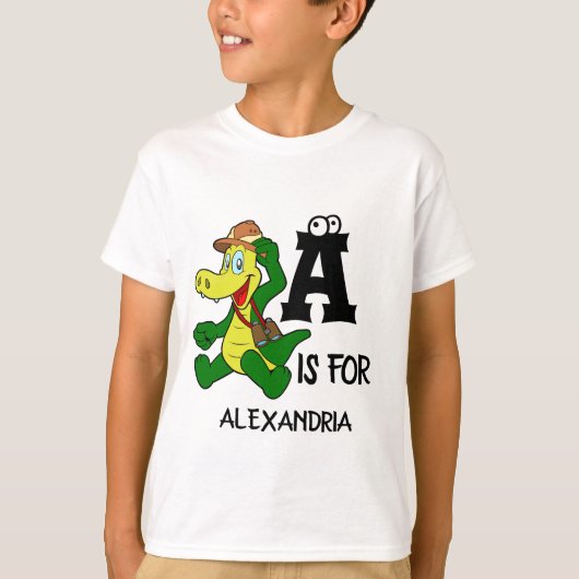 Eigen monogram A is bestemd voor Alligator grappig T-shirt (Voorkant)