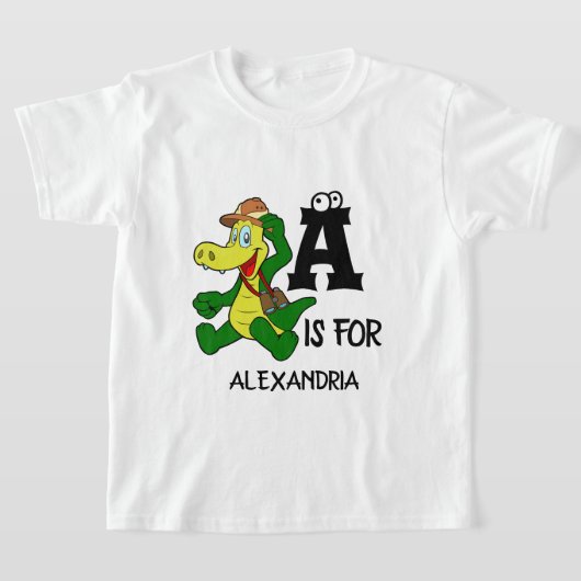 Eigen monogram A is bestemd voor Alligator grappig T-shirt (Laagn)