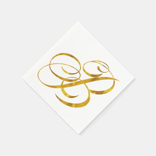 Eigen monogram B Faux Gold Foil Monogrammen Initia Servetten (Hoek)