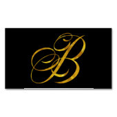 Eigen monogram B Faux Gold Foil Monogrammen Initia Visitekaartje Magneet (Voorkant)