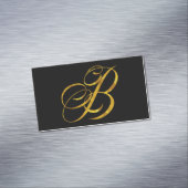 Eigen monogram B Faux Gold Foil Monogrammen Initia Visitekaartje Magneet (Voorbeeld)