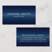 Eigen monogram donkerblauw roestvrij staal visitekaartje (Voorkant / Achterkant)