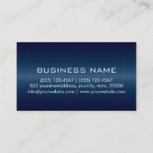 Eigen monogram donkerblauw roestvrij staal visitekaartje (Achterkant)