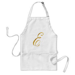 Eigen monogram E Faux Gold Foil Monogrammen Initia Standaard Schort