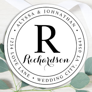 Eigen monogram Elegant Return Address Label