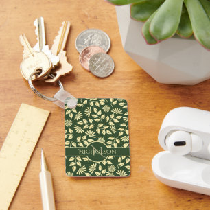 Eigen monogram en naam deegblad sleutelhanger