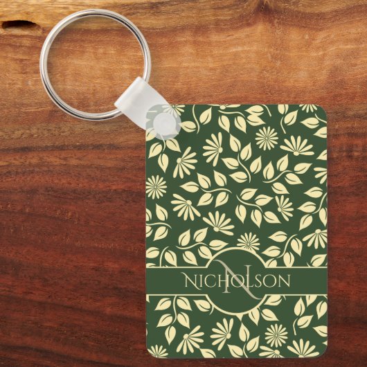 Eigen monogram en naam deegblad sleutelhanger (Voorkant)