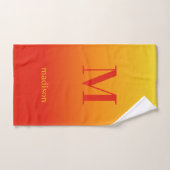 Eigen monogram en naam Geel tot Rode Gradiënt Bad Handdoek (Handdoek)