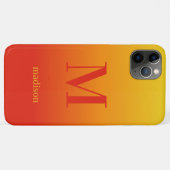 Eigen monogram en naam Geel tot Rode Gradiënt Case-Mate iPhone Case (Achterkant (horizontaal))