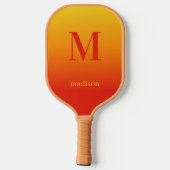 Eigen monogram en naam Geel tot Rode Gradiënt Pickleball Paddle (Achterkant)