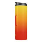 Eigen monogram en naam Geel tot Rode Gradiënt Thermosbeker (Geroteerd rechts)