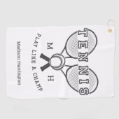 Eigen monogram en naam TENNIS golf-/tennishanddoek Golfhanddoek (Horizontaal)