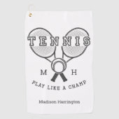 Eigen monogram en naam TENNIS golf-/tennishanddoek Golfhanddoek (Voorkant)