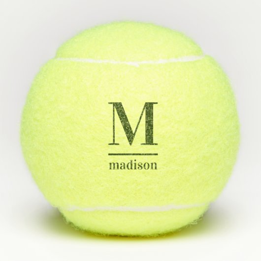 Eigen monogram en naam tennisballen (Voorkant)