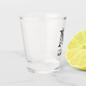 Eigen monogram en naamglas shot glas (Links)