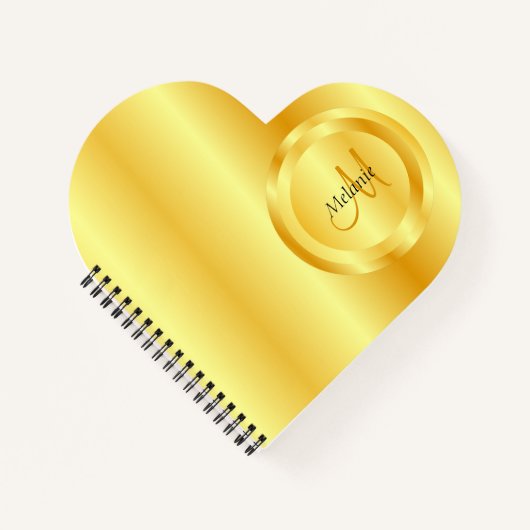 Eigen monogram Faux Gold Elegant Sjabloon Notitieboek (Voorkant)