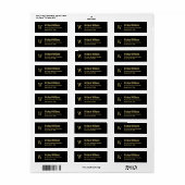 Eigen monogram Golden Modern Return Address Label (Full Sheet)