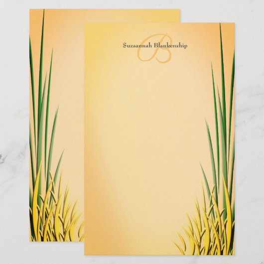 Eigen monogram - Gramrand Briefpapier (Voorkant / Achterkant)