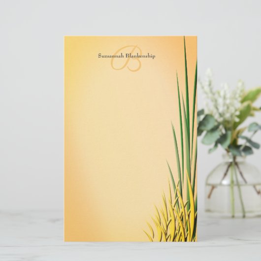 Eigen monogram - Gramrand Briefpapier (Staand voorkant)