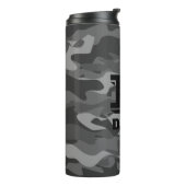Eigen monogram grijs leger camo thermoreismoduul thermosbeker (Gedraaid links)