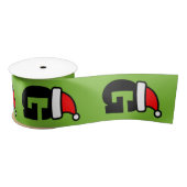 Eigen monogram kerstmanbrief groen rood kerstfeest satijnen lint (Spoel)