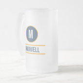Eigen monogram letter initiaal matglas bierpul (Voorkant links)