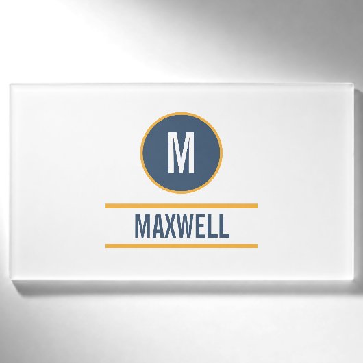Eigen monogram letter initiaal naambadge (Voorkant)