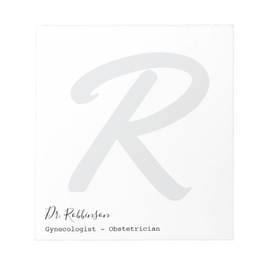 Eigen monogram Obgyn Obstetricist Gynaecoloog Notitieblok (Voorkant)