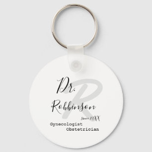 Eigen monogram Obgyn Obstetricist Gynaecoloog Sleutelhanger