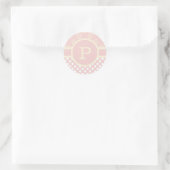 Eigen monogram pooldot en Rozen Ronde Sticker (Tas)