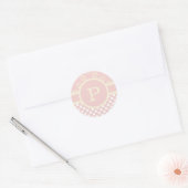 Eigen monogram pooldot en Rozen Ronde Sticker (Envelop)
