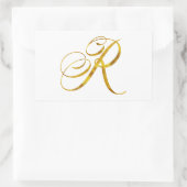 Eigen monogram R Faux Gold Foil Monogrammen Initia Rechthoekige Sticker (Tas)