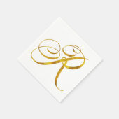 Eigen monogram R Faux Gold Foil Monogrammen Initia Servet (Hoek)