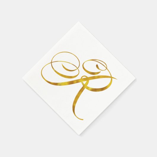 Eigen monogram R Faux Gold Foil Monogrammen Initia Servet (Hoek)