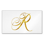 Eigen monogram R Faux Gold Foil Monogrammen Initia Visitekaartje Magneet (Voorkant)