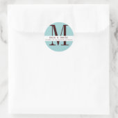 Eigen monogram ronde sticker (Tas)