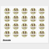 Eigen monogram ronde sticker (Vel)
