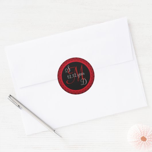 Eigen monogram ronde sticker (Envelop)