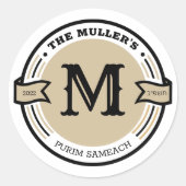 Eigen monogram ronde sticker (Voorkant)