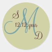 Eigen monogram ronde sticker (Voorkant)