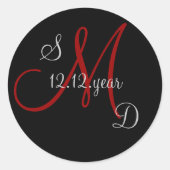 Eigen monogram ronde sticker (Voorkant)