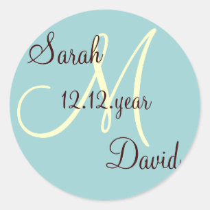 Eigen monogram ronde sticker