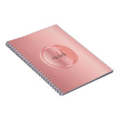 Eigen monogram Roos Gold Elegant Sjabloon Notitieboek (Rechterzijde)