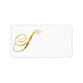 Eigen monogram S Faux Gold Foil Monogrammen Initia Etiket (Voorkant)